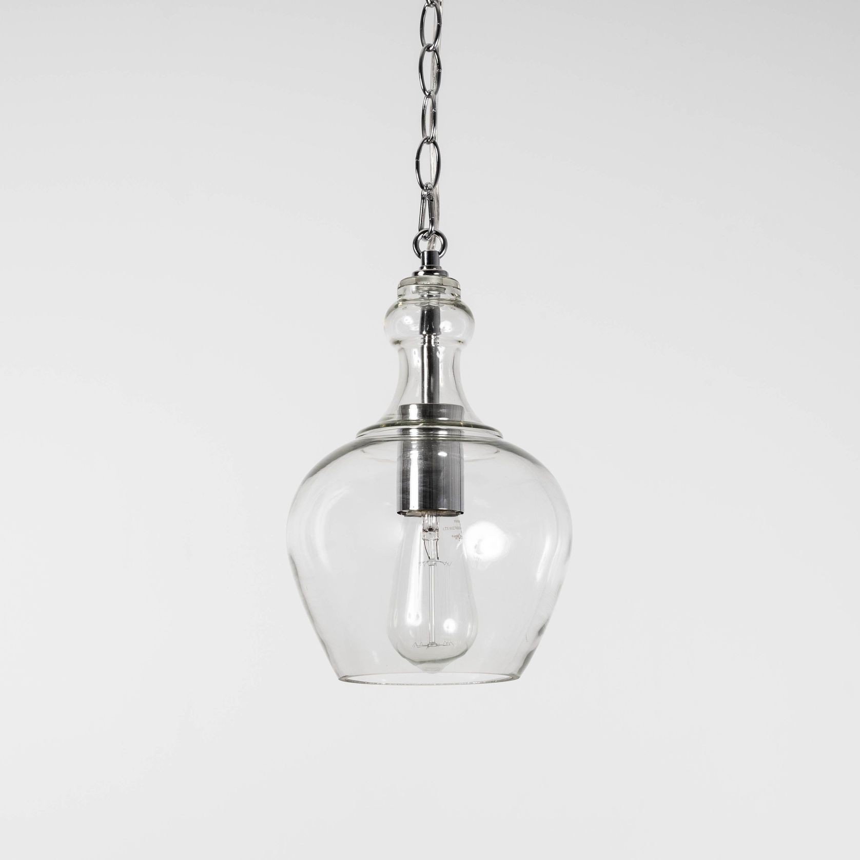 Valentine Glass Pendant Light - Chrome gallery detail image
