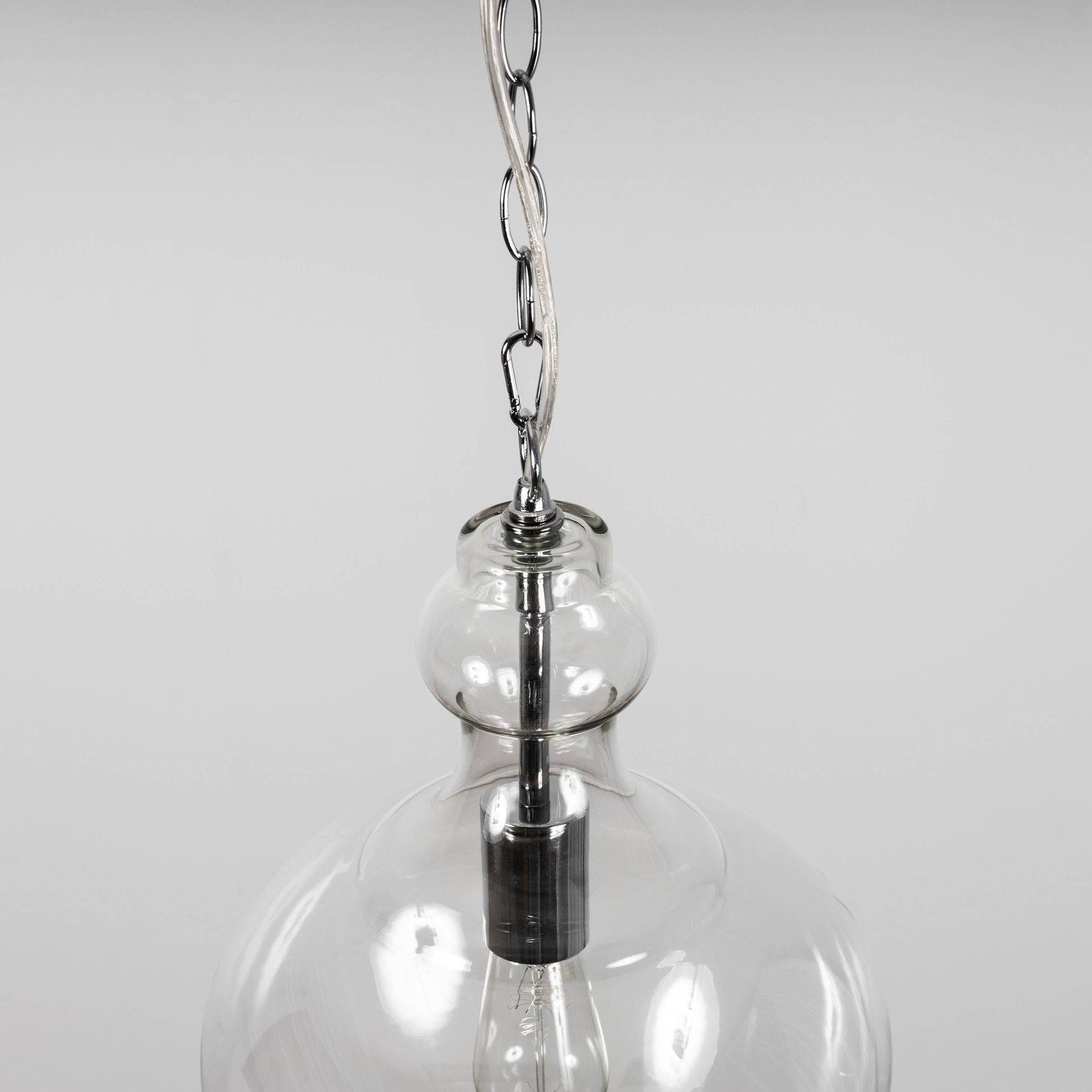 Valentine Glass Pendant Light - Chrome gallery detail image