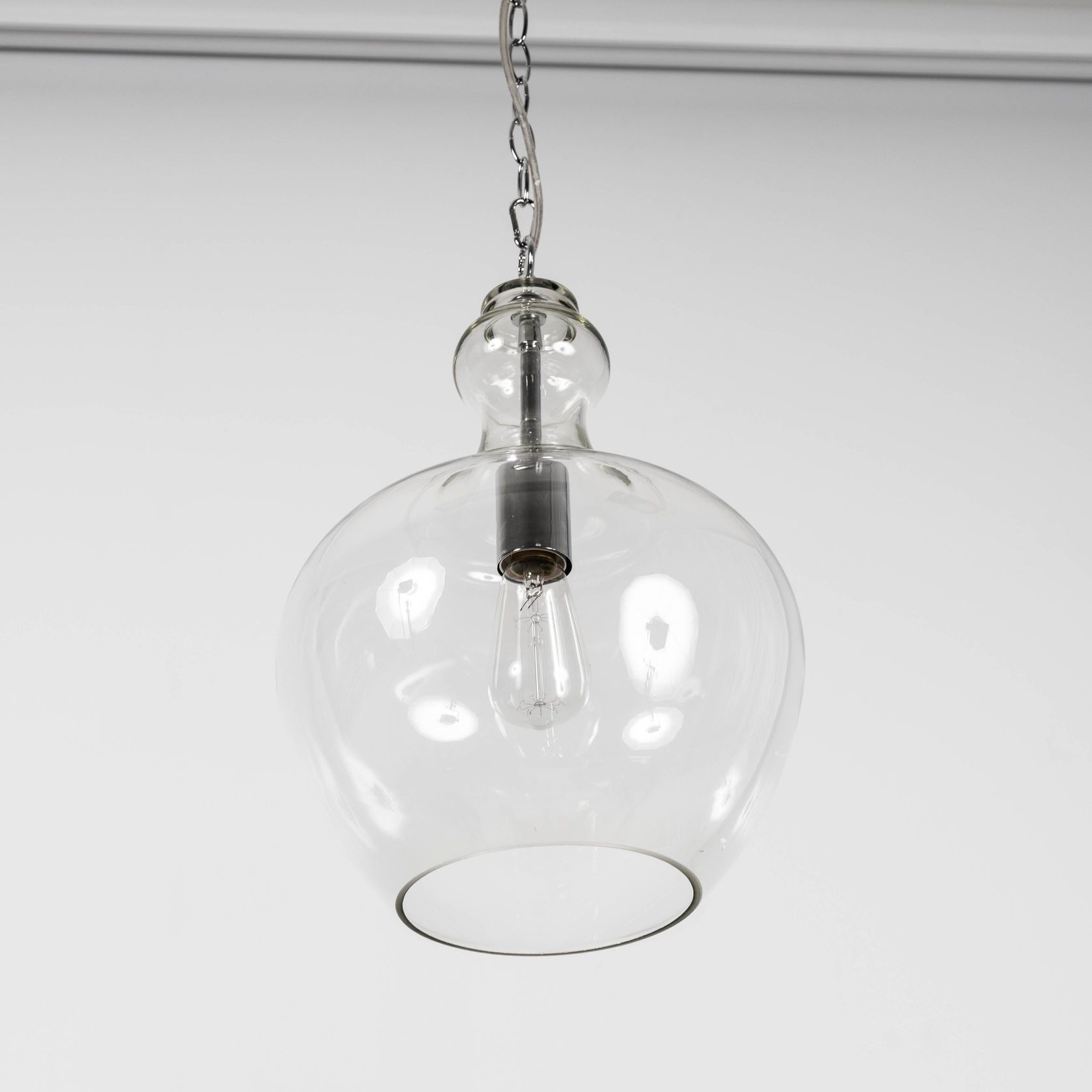 Valentine Glass Pendant Light - Chrome gallery detail image