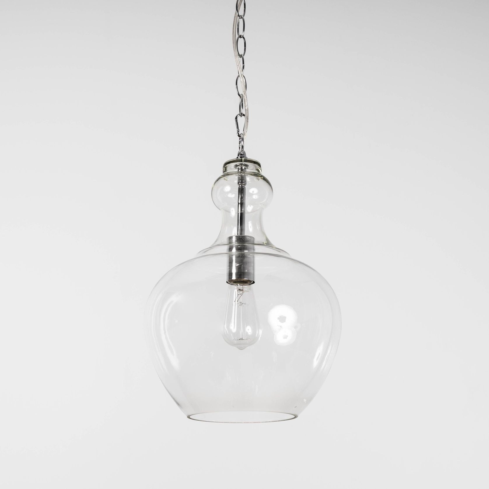 Valentine Glass Pendant Light - Chrome gallery detail image