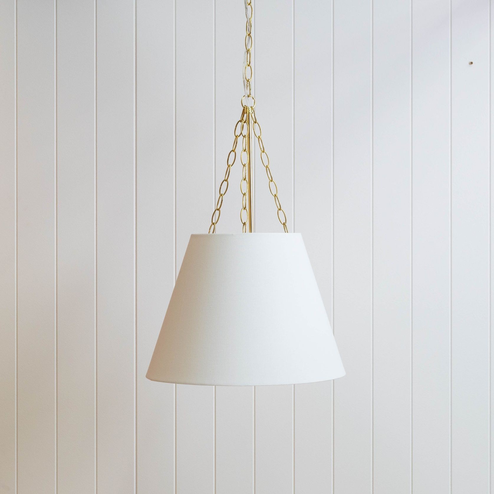 Chloe Pendant Light with Gold Hardware - White gallery detail image