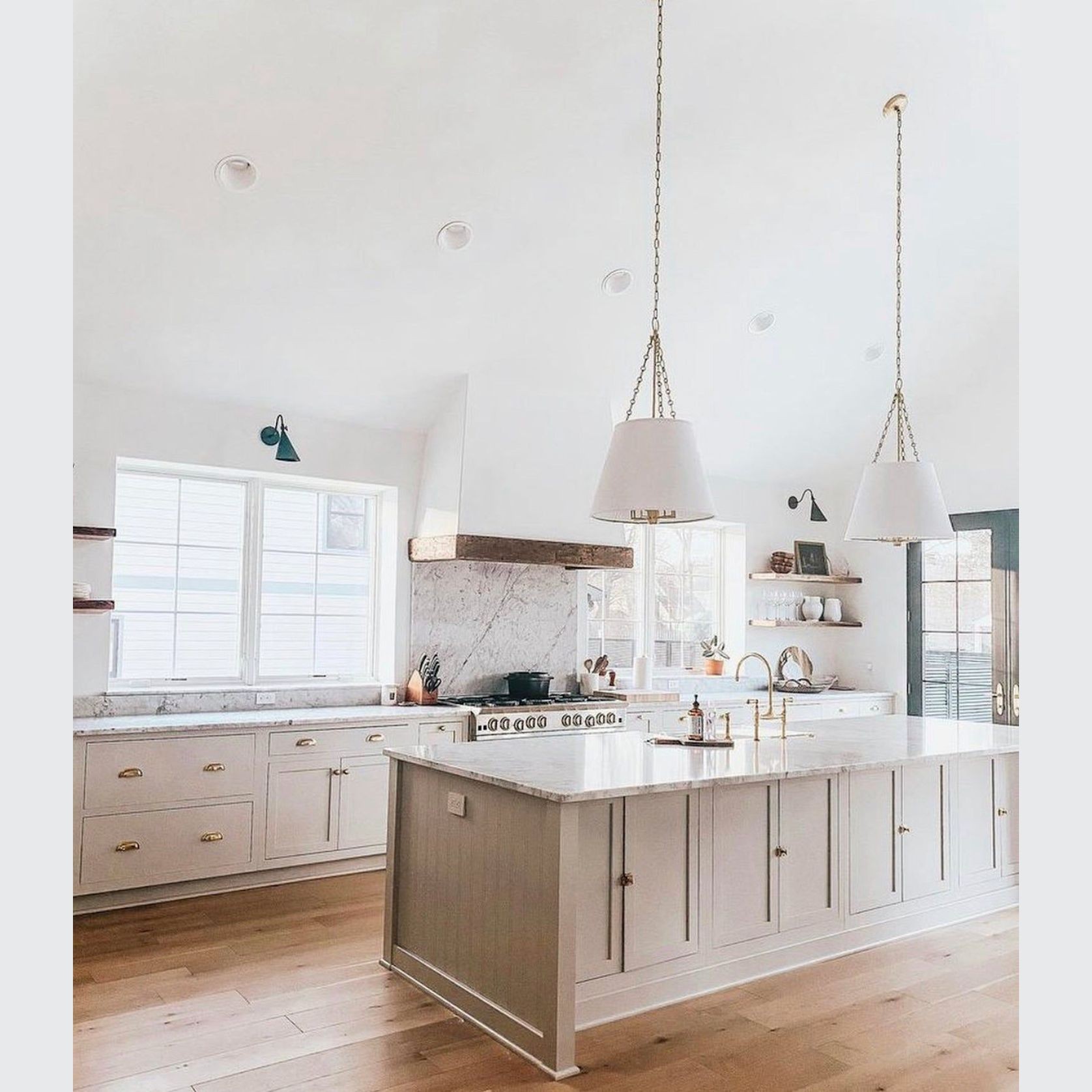 Chloe Pendant Light with Gold Hardware - White gallery detail image