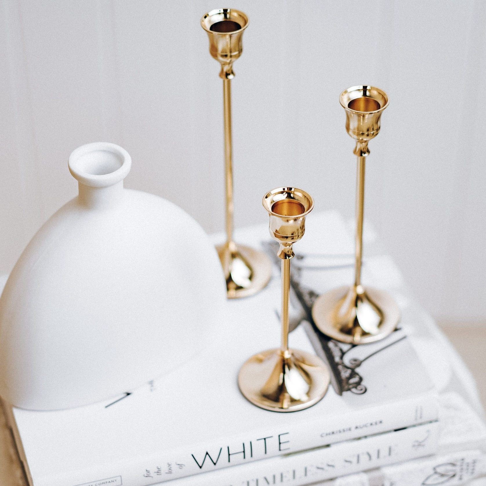 3pc Candlestick Set - French Gold gallery detail image