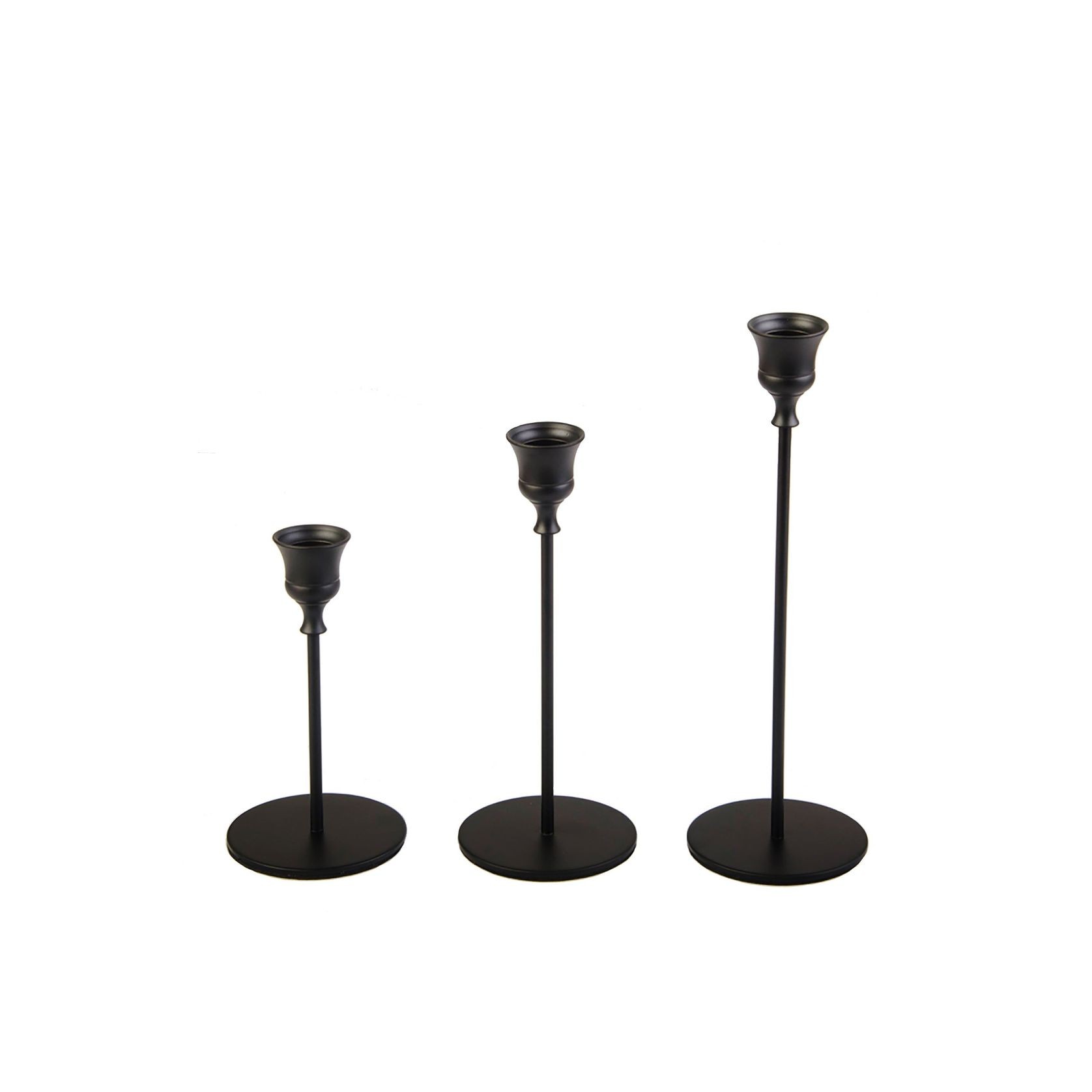3pc Candlestick Set - Black gallery detail image