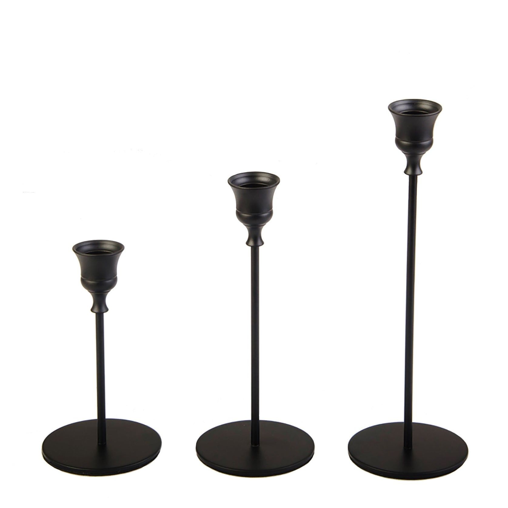 3pc Candlestick Set - Black gallery detail image