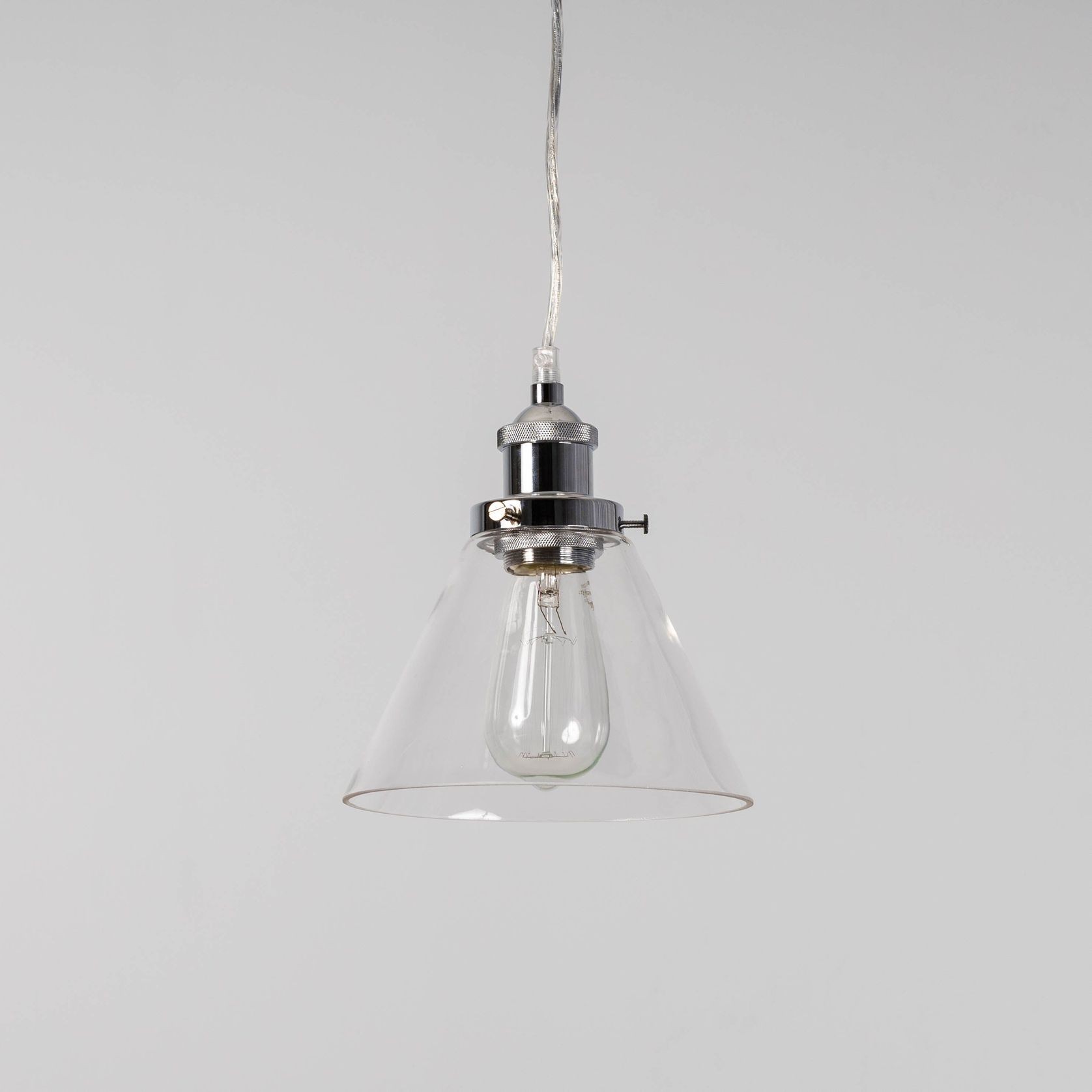Sophie Glass Pendant Light - Chrome gallery detail image