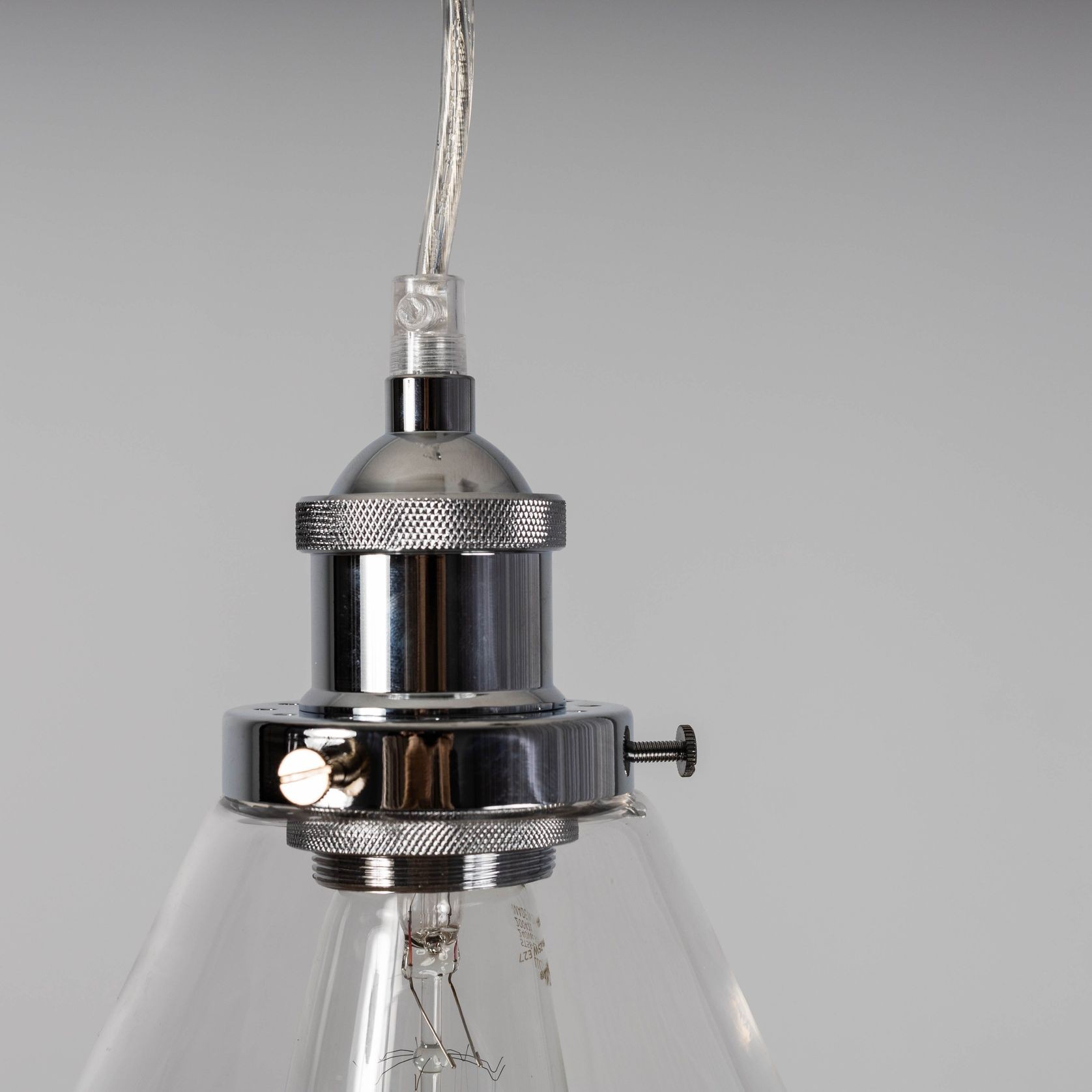 Sophie Glass Pendant Light - Chrome gallery detail image