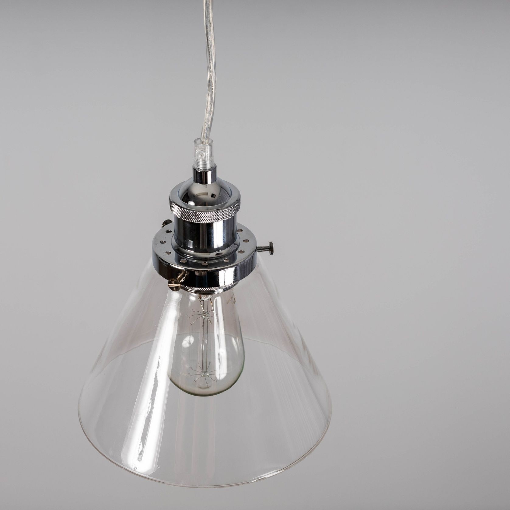 Sophie Glass Pendant Light - Chrome gallery detail image