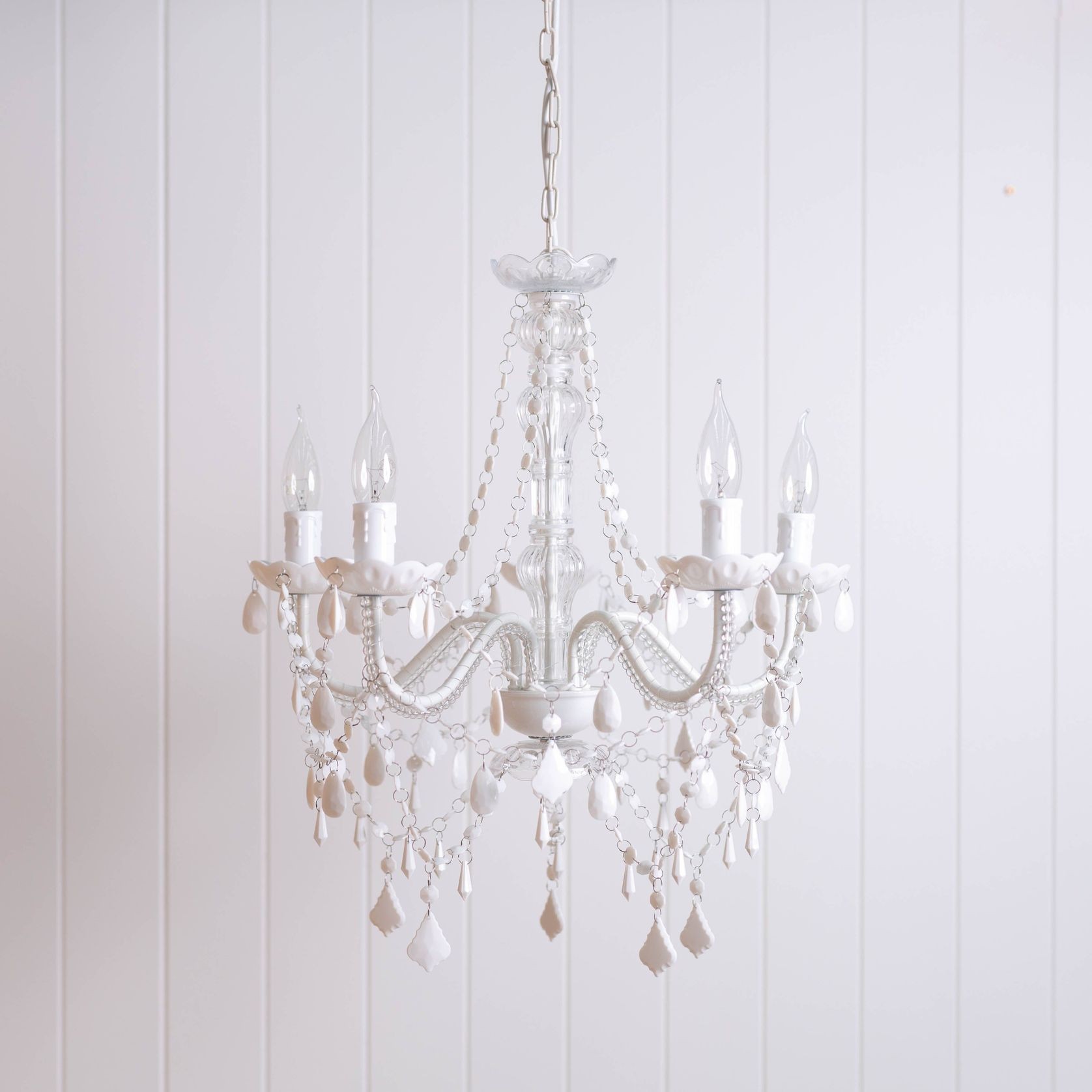 Cassie Chandelier - 5 Light - White Crystals gallery detail image