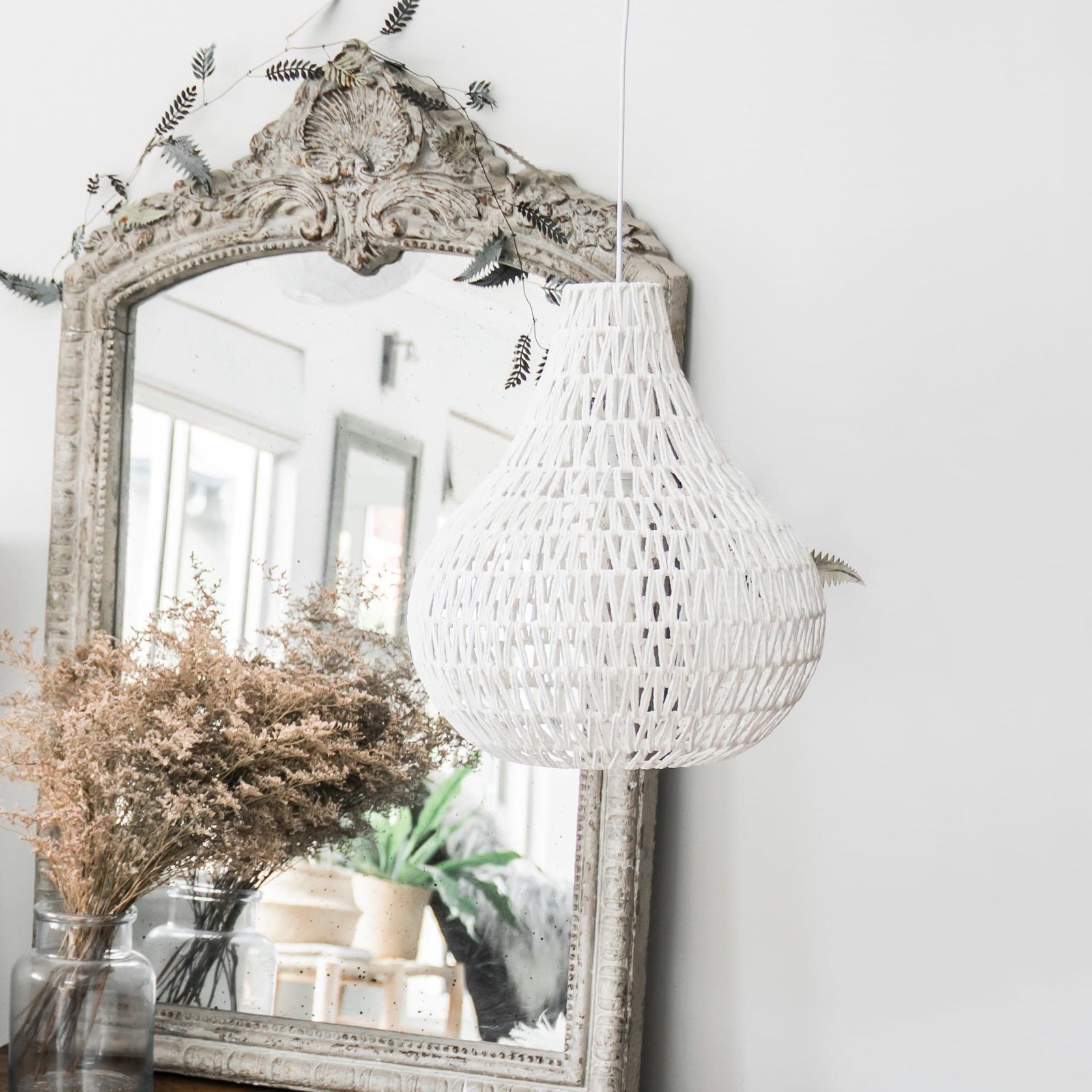 Byron | Rope Pendant Light - White gallery detail image