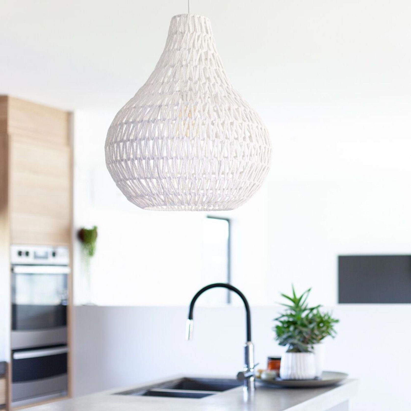 Byron | Rope Pendant Light - White gallery detail image