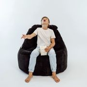 Plush Fur Lounger Bean Bag Chair - Black gallery detail image