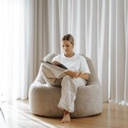 Plush Lounger Bean Bag Chair - Champagne Latte gallery detail image