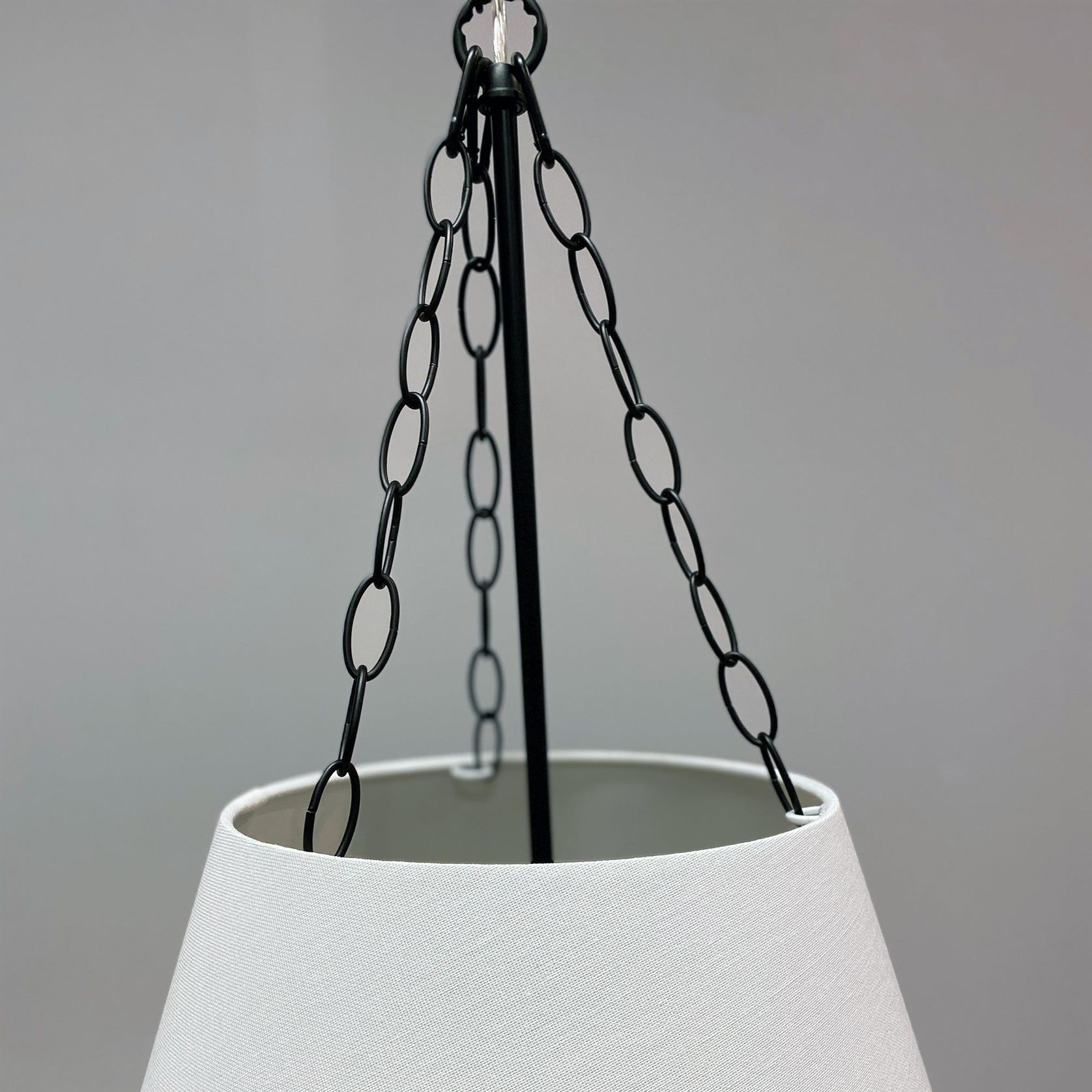 Chloe Pendant Light with Black Hardware - White gallery detail image