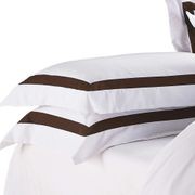 Ava Collection Standard Pillowcase Set - Espresso Trim gallery detail image