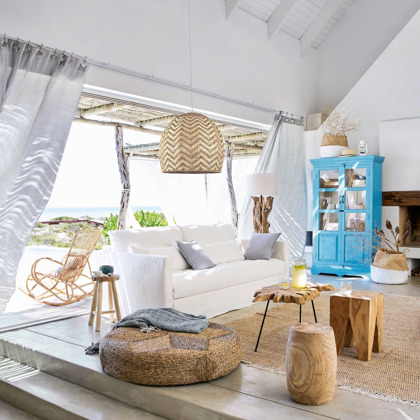 Rattan Cane Pendant Light - Sunset - 2 Sizes gallery detail image