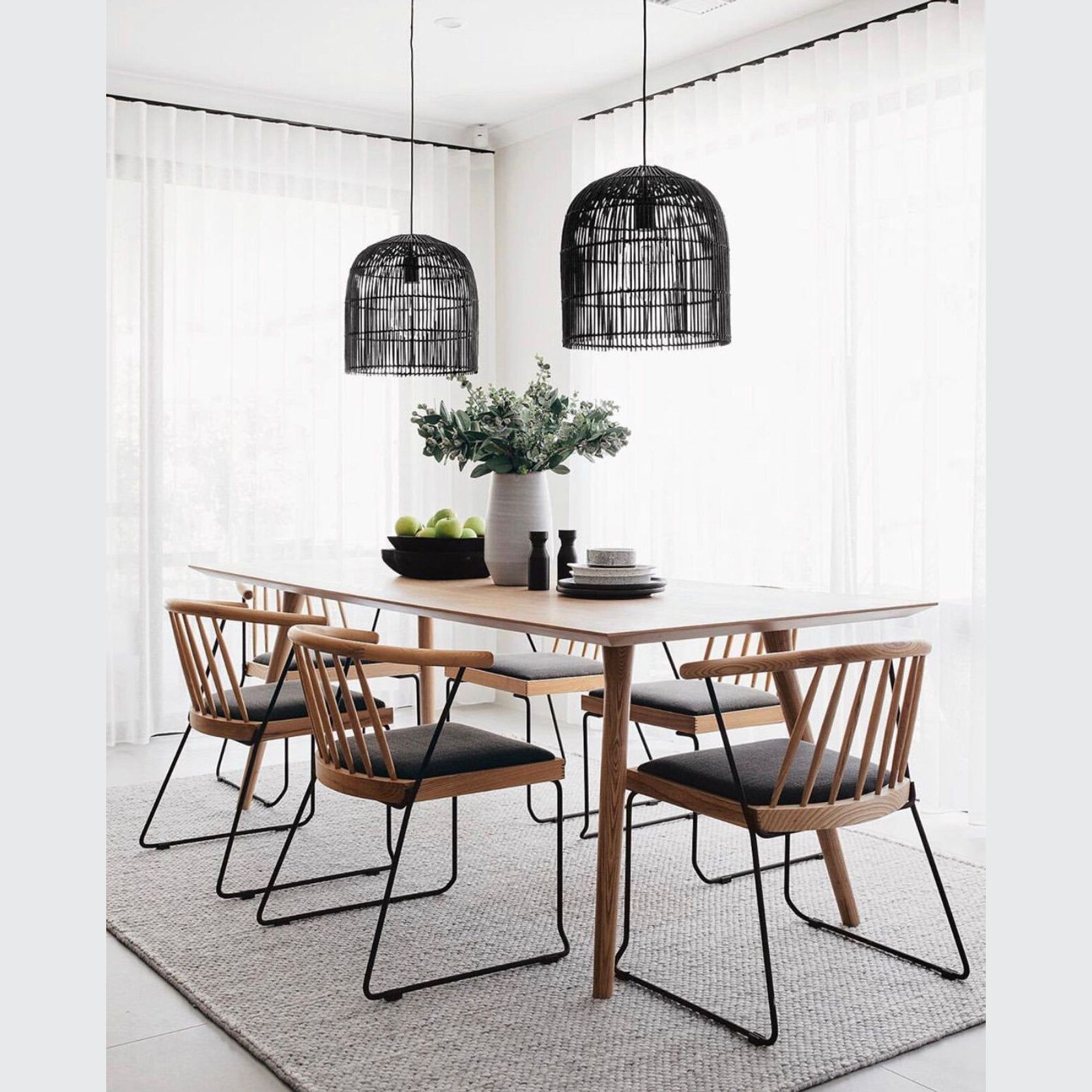 Sienna | Black Rattan Cane Wicker Pendant Light gallery detail image