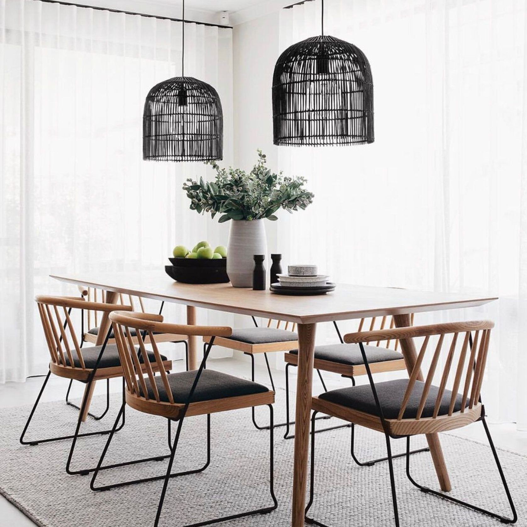 Sienna | Black Rattan Cane Wicker Pendant Light gallery detail image