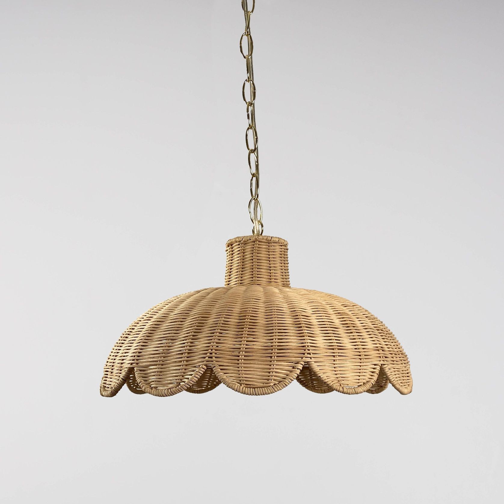 Alice Scallop Rattan Pendant Light gallery detail image