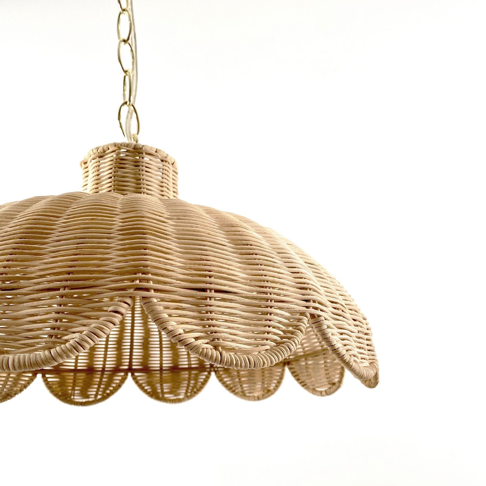 Alice Scallop Rattan Pendant Light gallery detail image