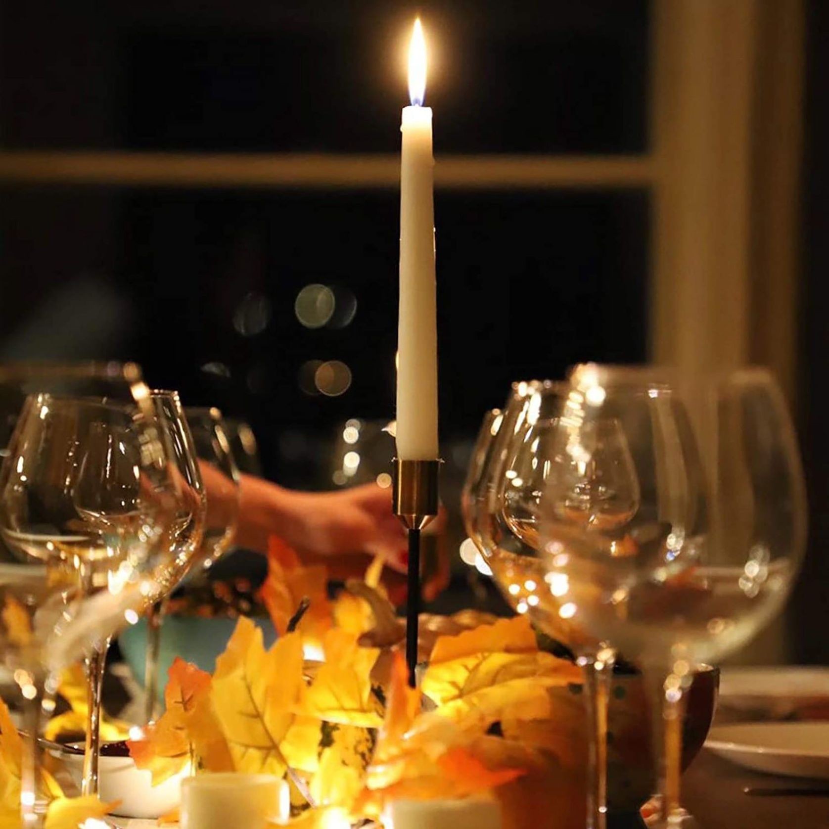 3pc Candlestick Set - Black and Brass gallery detail image