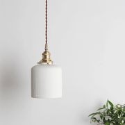 Gloria | Gold Ceramic Pleated Pendant Light gallery detail image