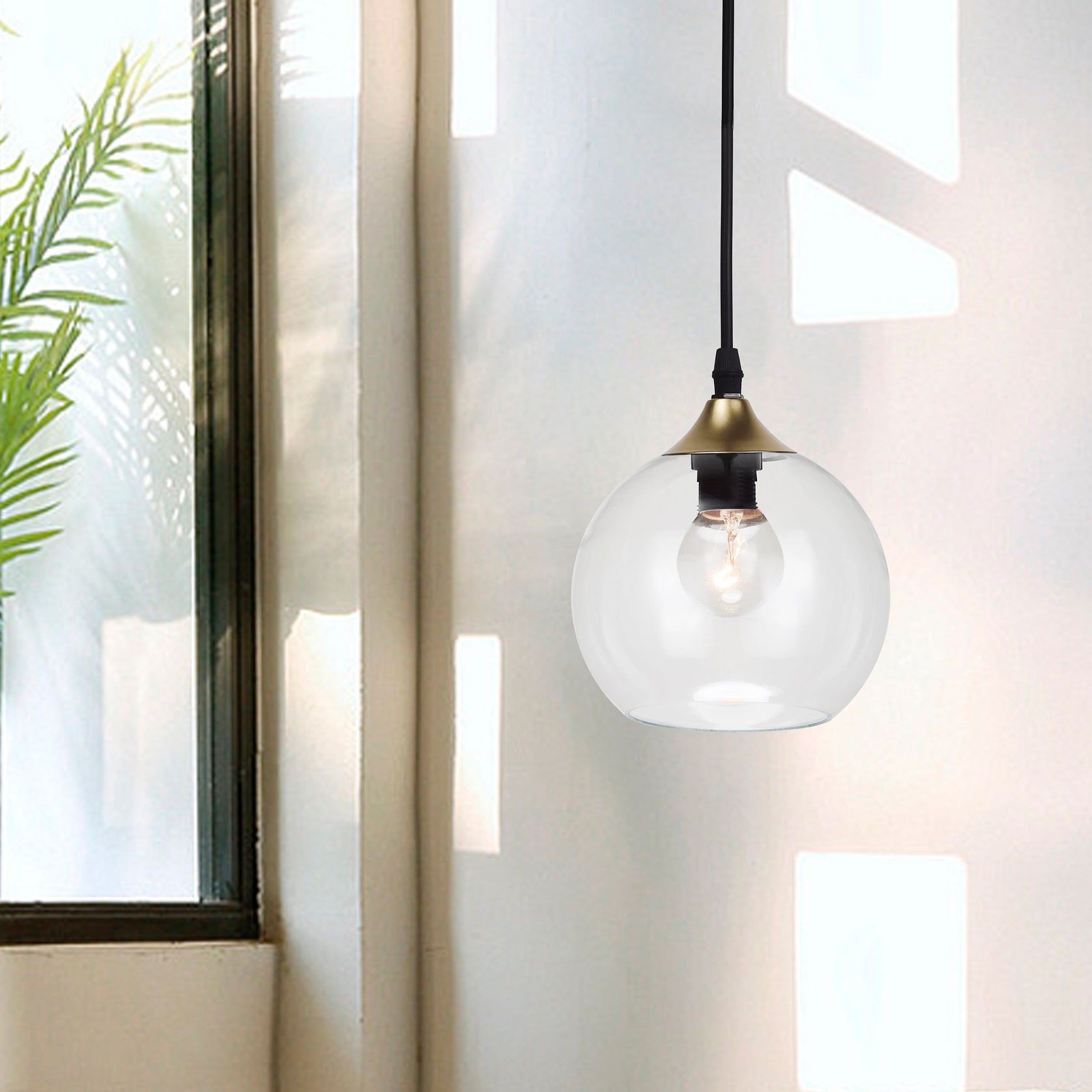 Frankie | Glass Pendant Light - Gold gallery detail image