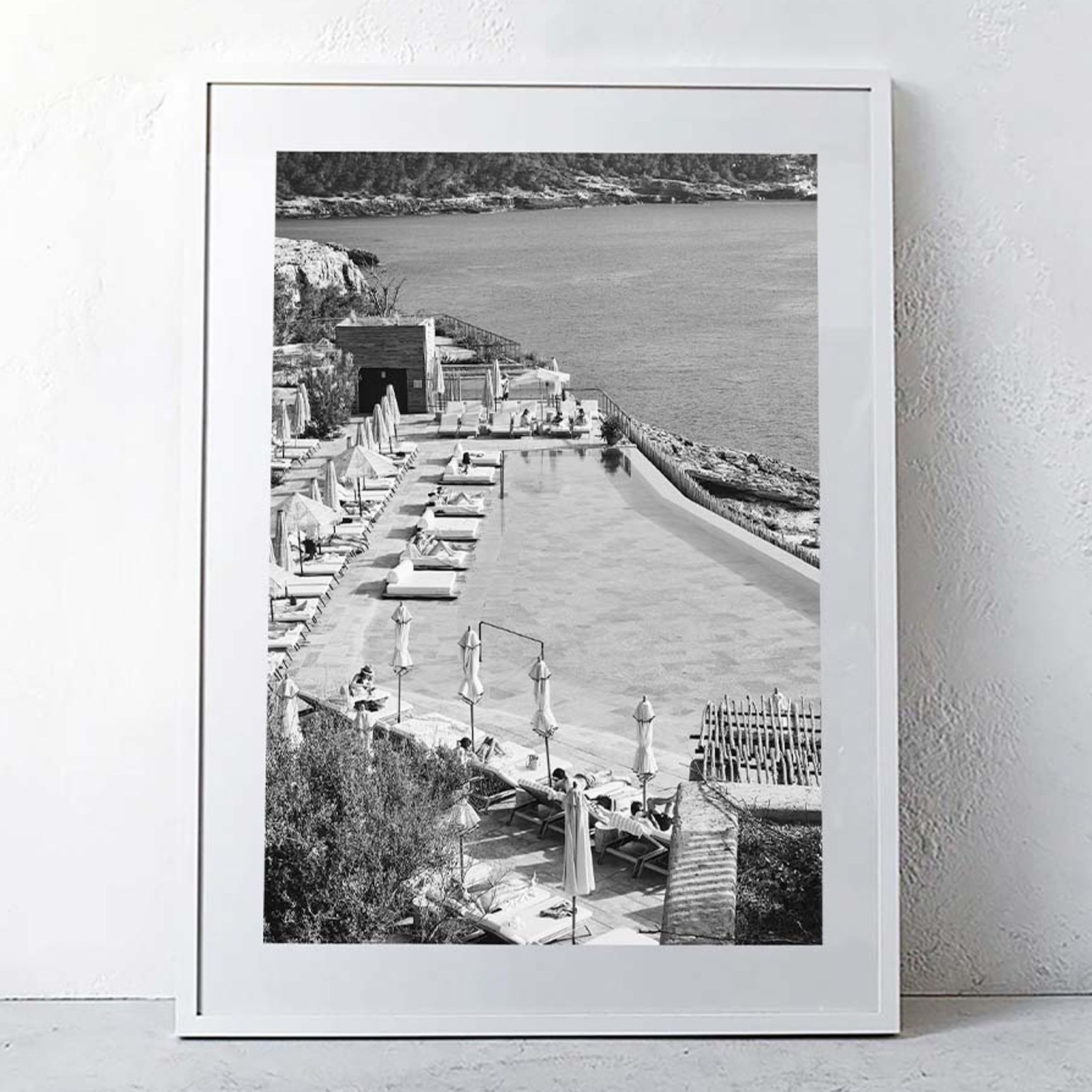 'Poolside' Ibiza / B & W Framed Print / A0 gallery detail image
