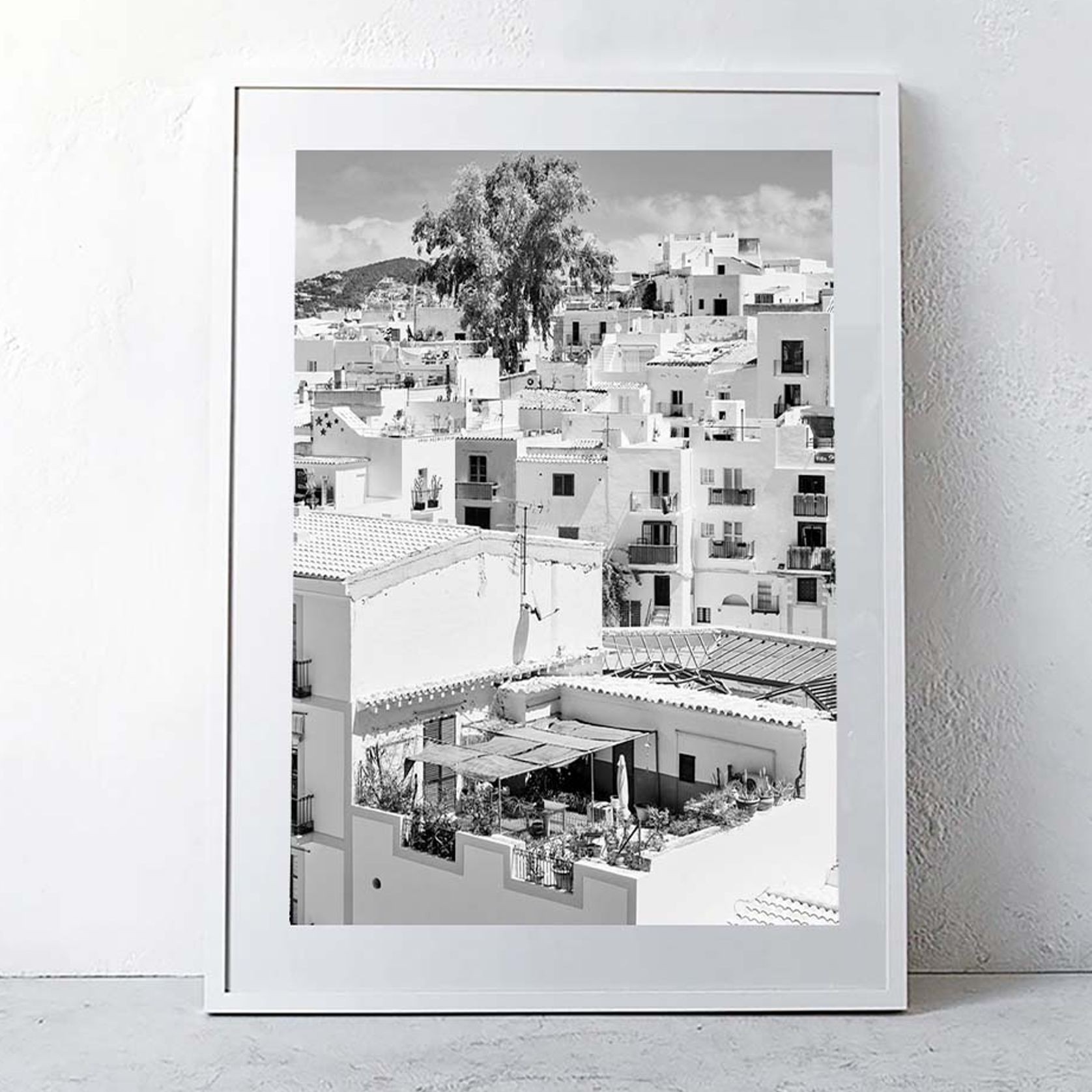 'Old Town' Ibiza / B & W Framed Print / A0 gallery detail image