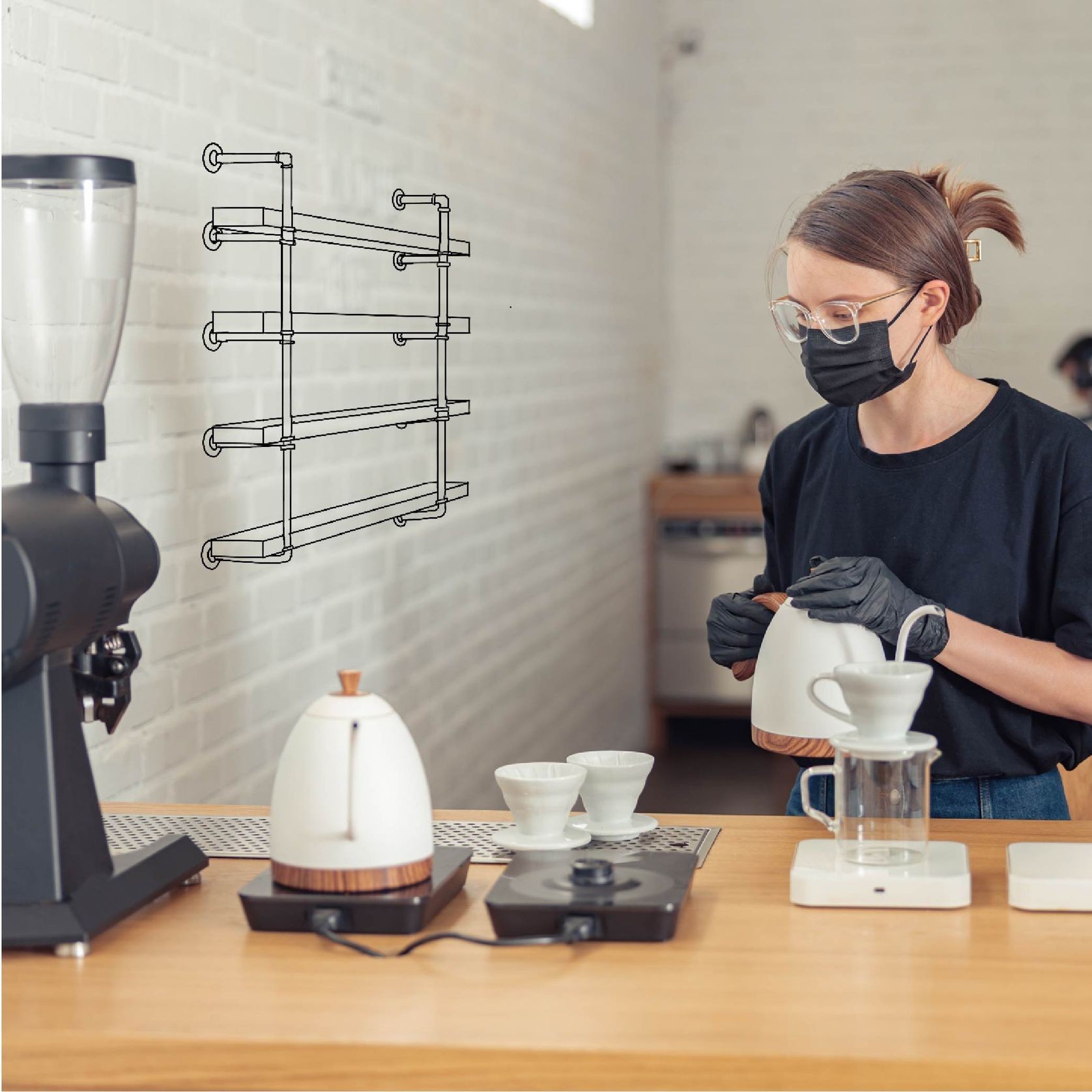 Industrial Pipe Shelf Brackets 4 Tier ArchiPro NZ