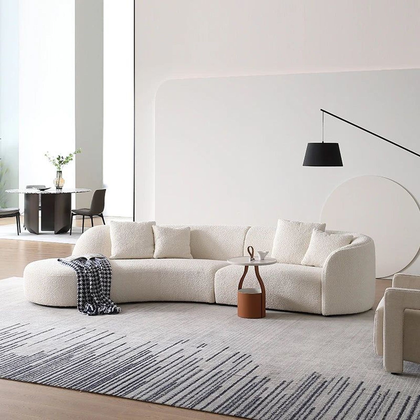 Curvar Boucle Fabric Sofa gallery detail image