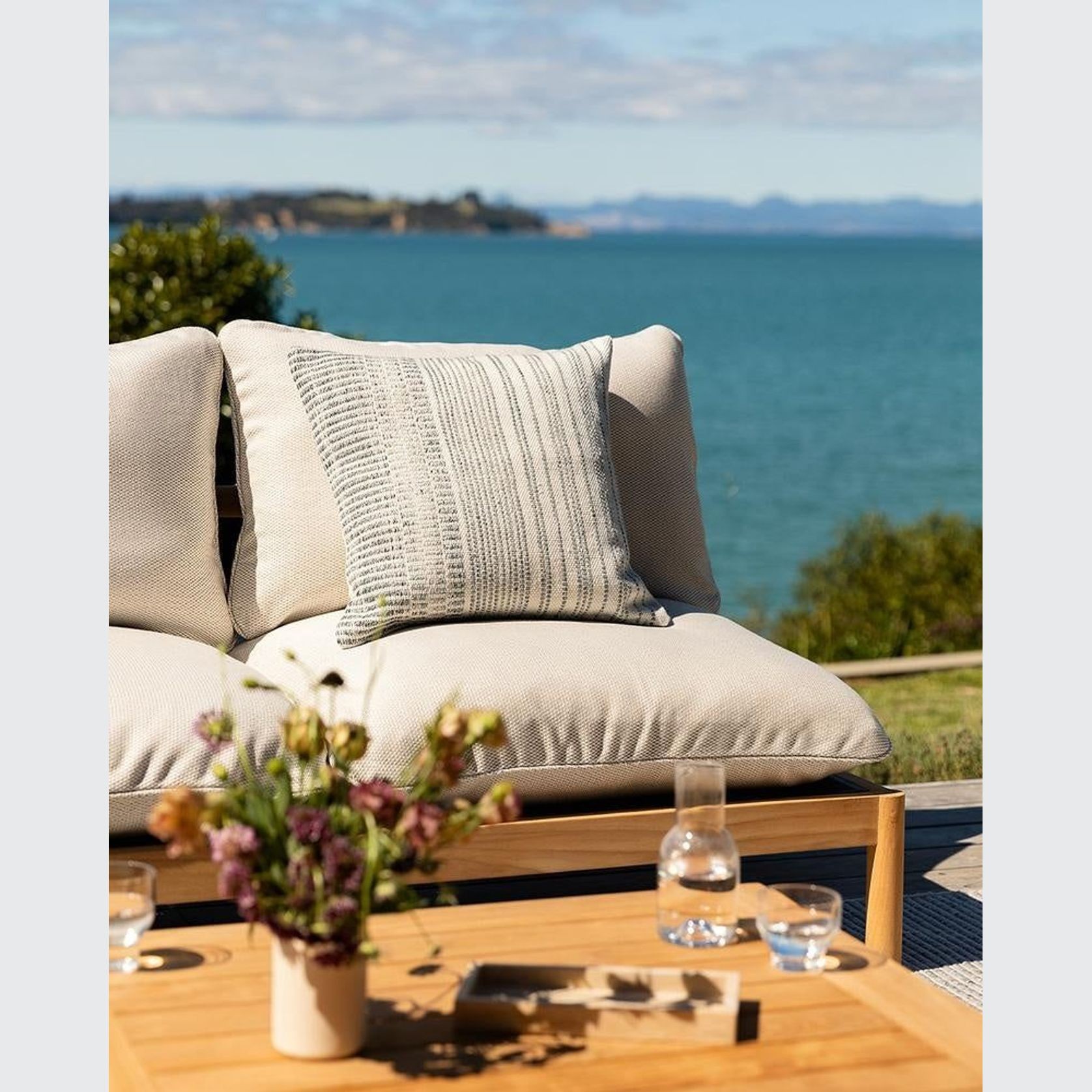 Baya Sonnet In & Outdoor Cushion - Eucalyptus gallery detail image