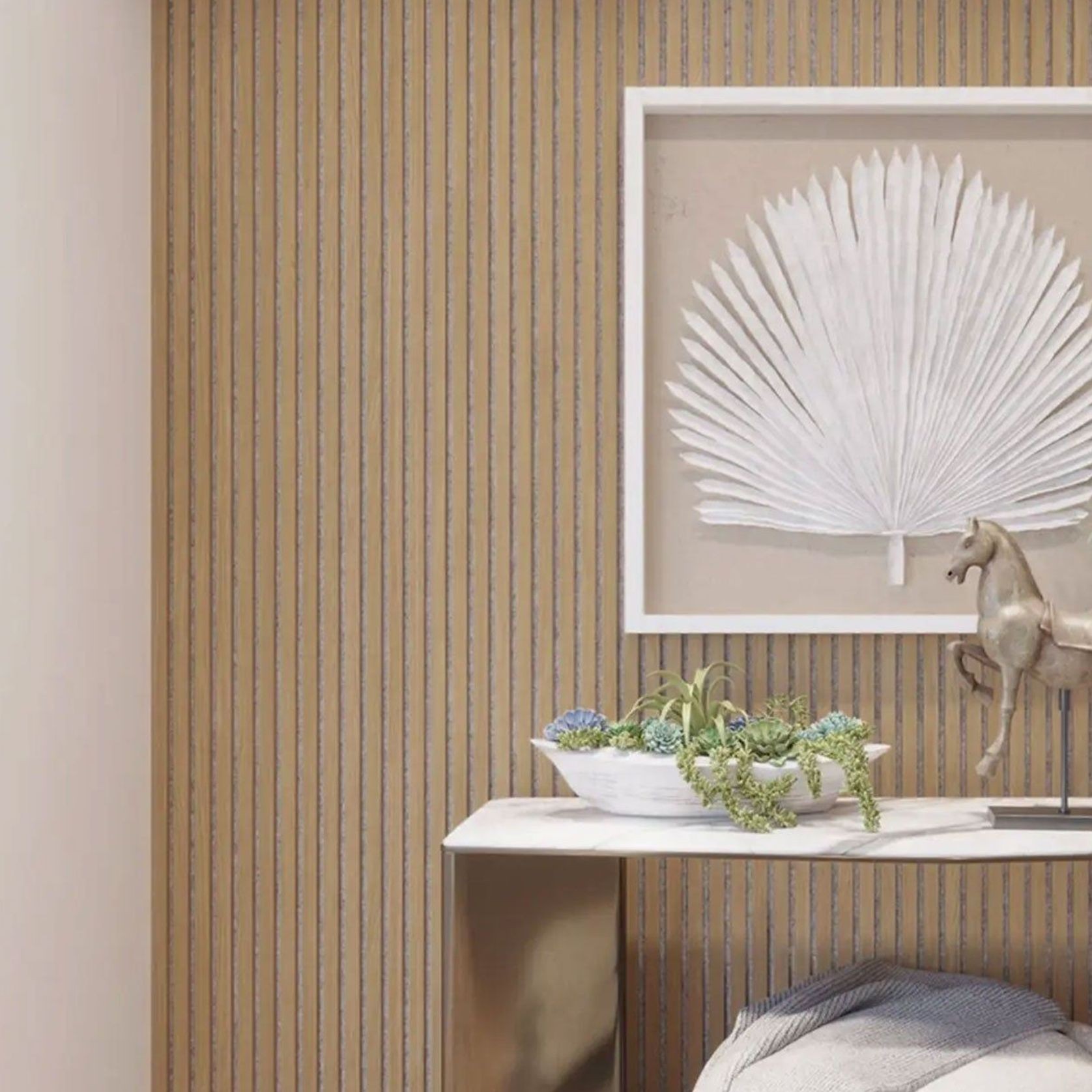 Ivory Oak | Acoustic Panel (Beige Felt) gallery detail image