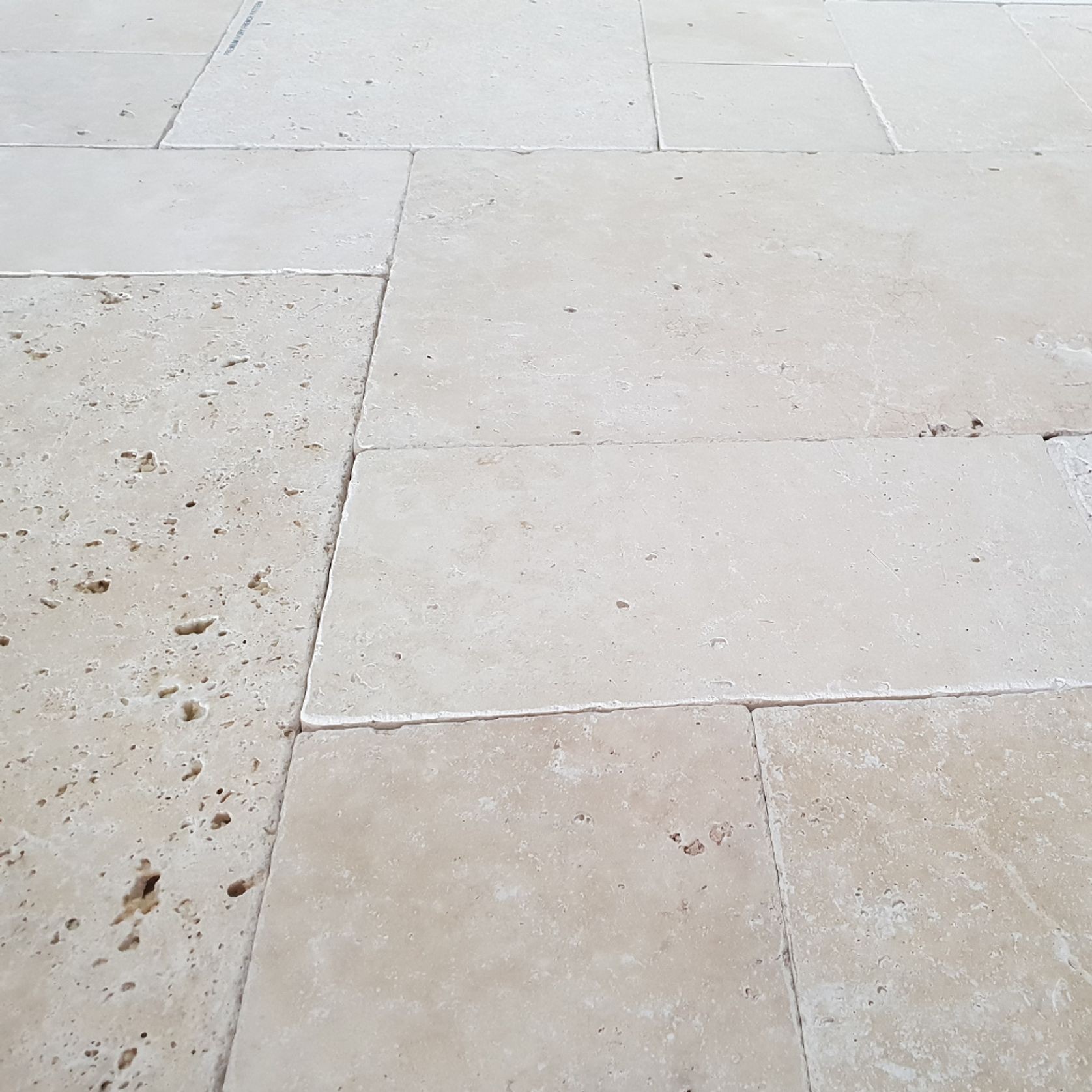 12mm Ivory Travertine French Pattern Tiles  - Tumbled gallery detail image