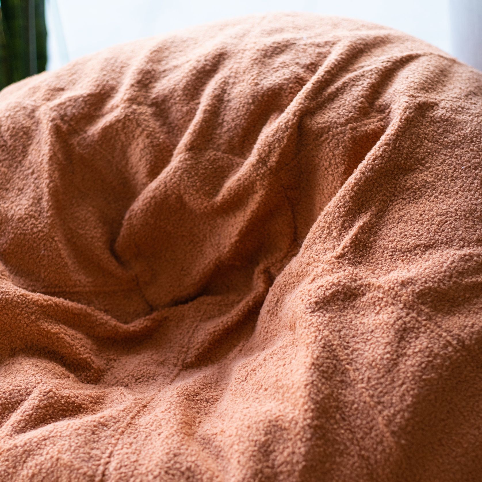 Boucle Fur Bean Bag - Rust gallery detail image