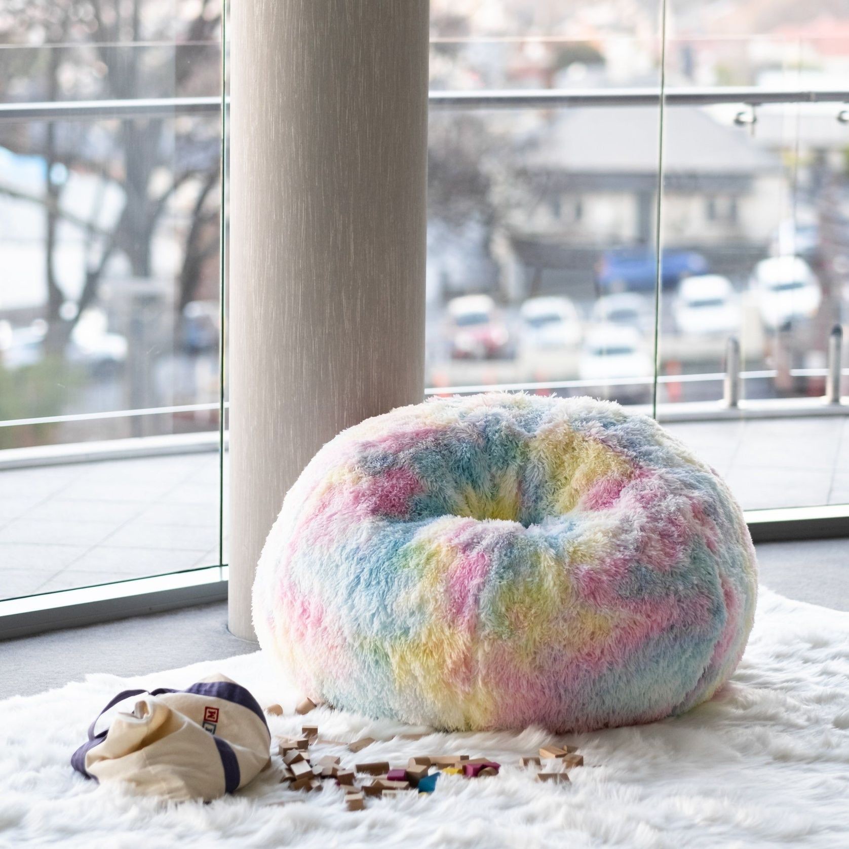 Fur Rainbow Tie Dye Bean Bag - Unicorn Shaggy gallery detail image