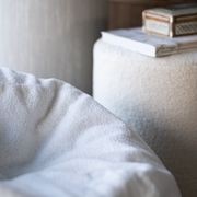 Boucle Fur Bean Bag - French White gallery detail image