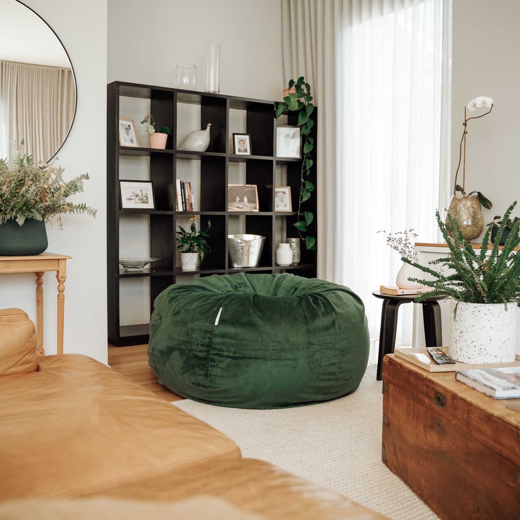 Pierre Fur Bean Bag - Emerald Green gallery detail image