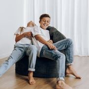 Corduroy Tub Chair | Bean Bag Cover - Charcoal gallery detail image