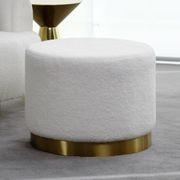 Boucle Ottoman Stool - Gold Base - 60cm gallery detail image
