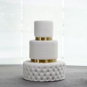Boucle Ottoman Stool - Gold Base - 40cm gallery detail image
