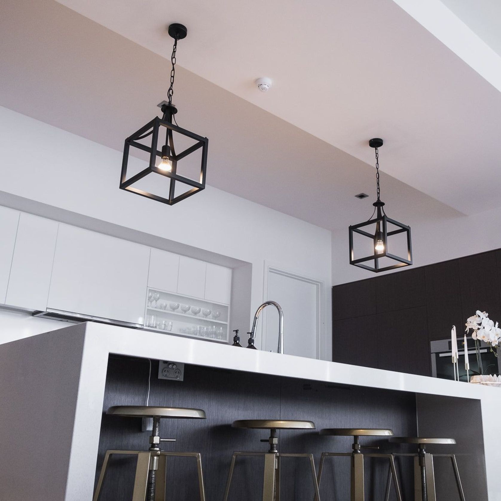 Hampton Style Lantern Pendant Light - Langham Black gallery detail image