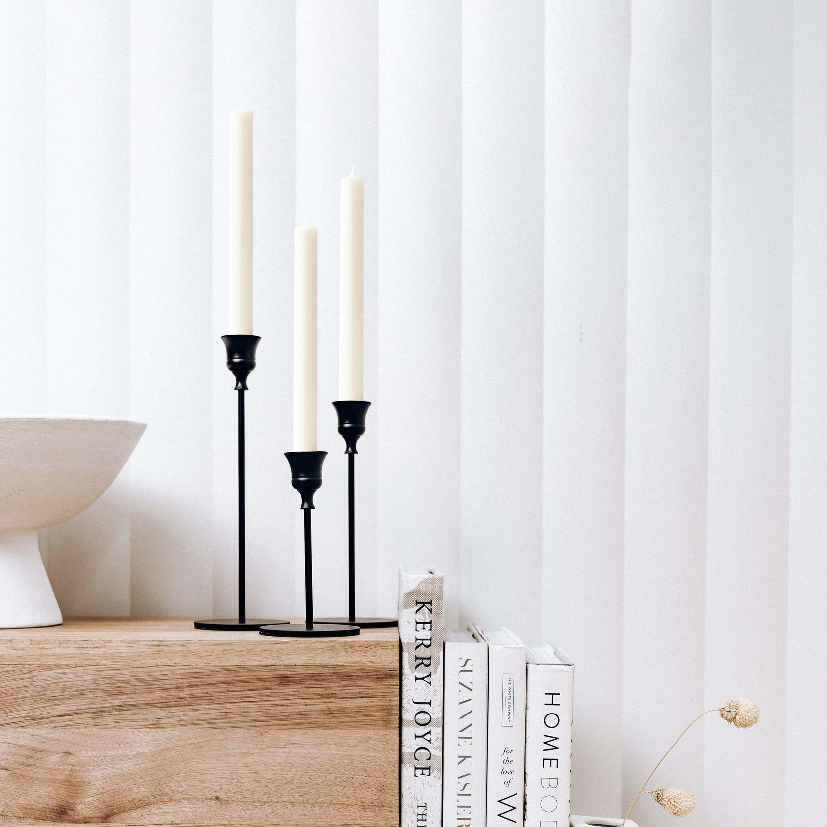 3pc Candlestick Set - Black gallery detail image