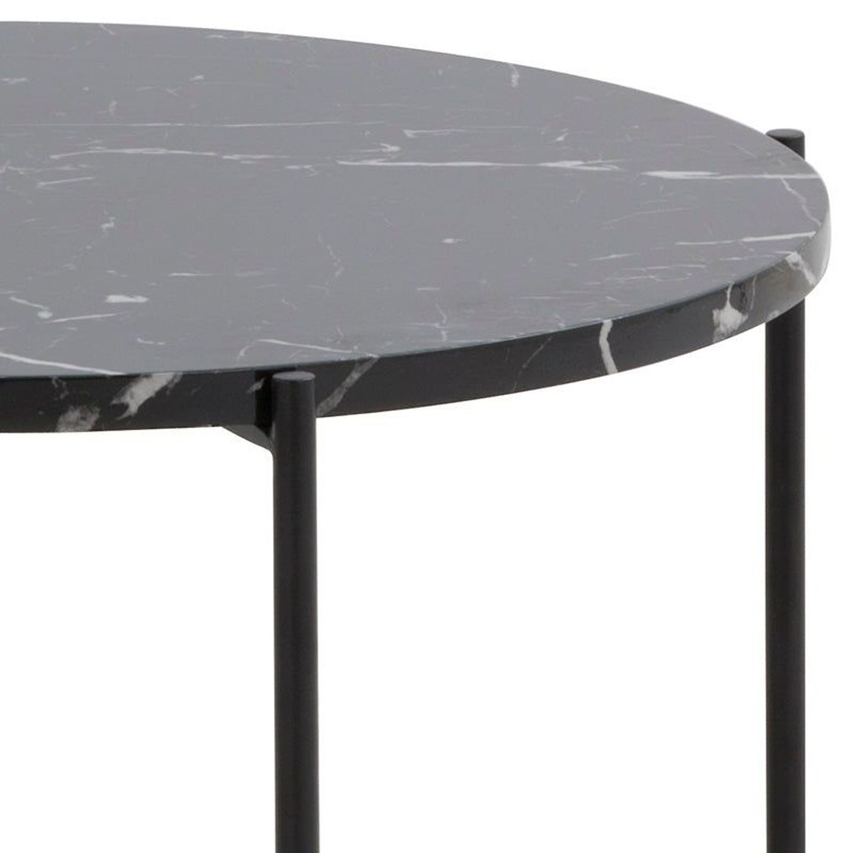 JADEN Side Table Large 60cm - Black & White gallery detail image
