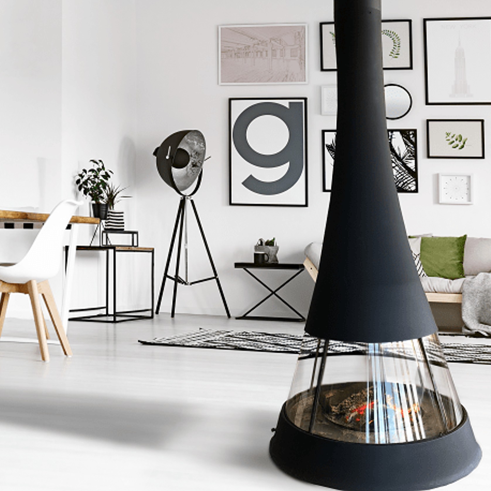 Jc Bordelet Linea 914 Suspended Fireplace gallery detail image