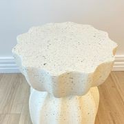 Fluted Side Table- Fleck White gallery detail image