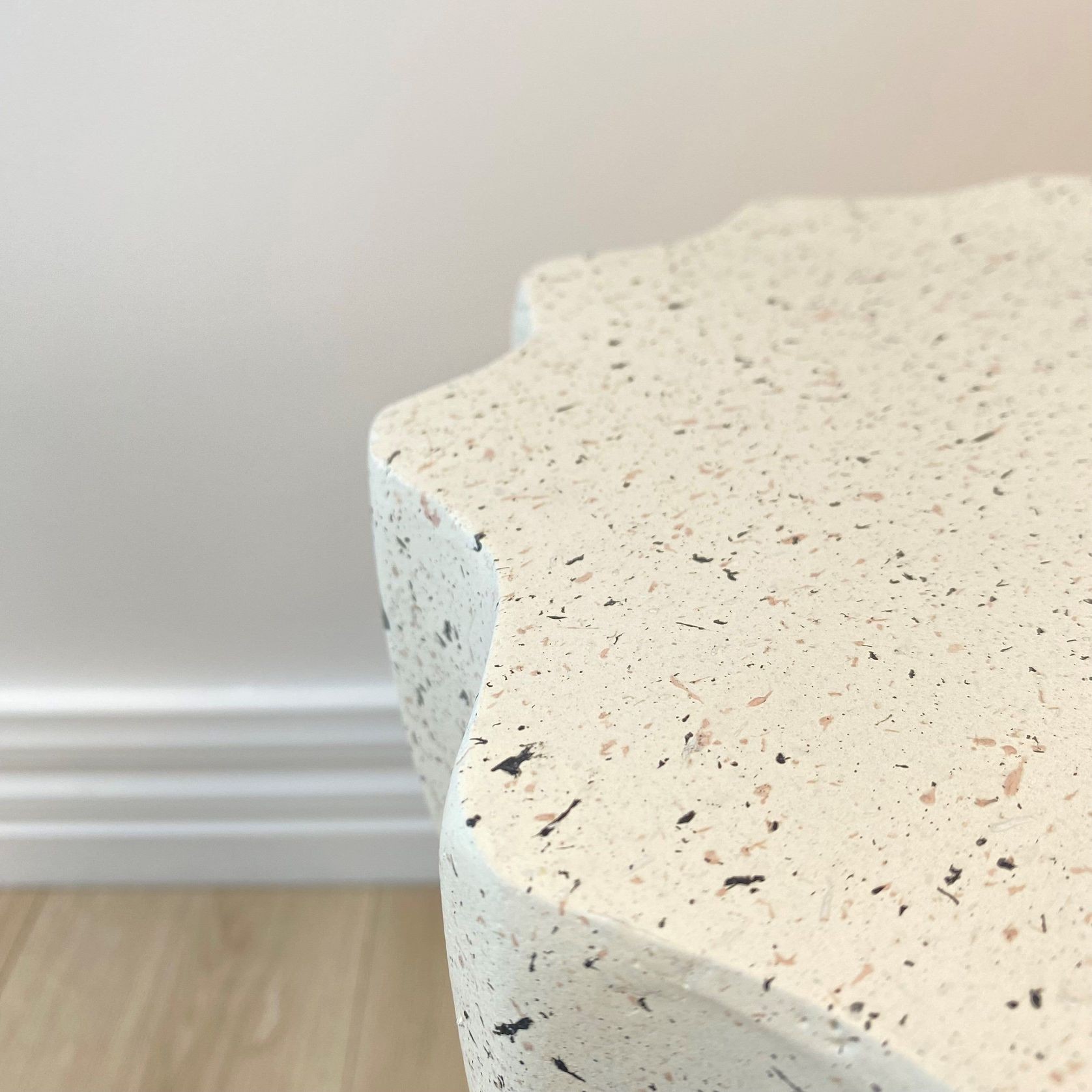 Fluted Side Table- Fleck White gallery detail image