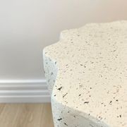 Fluted Side Table- Fleck White gallery detail image