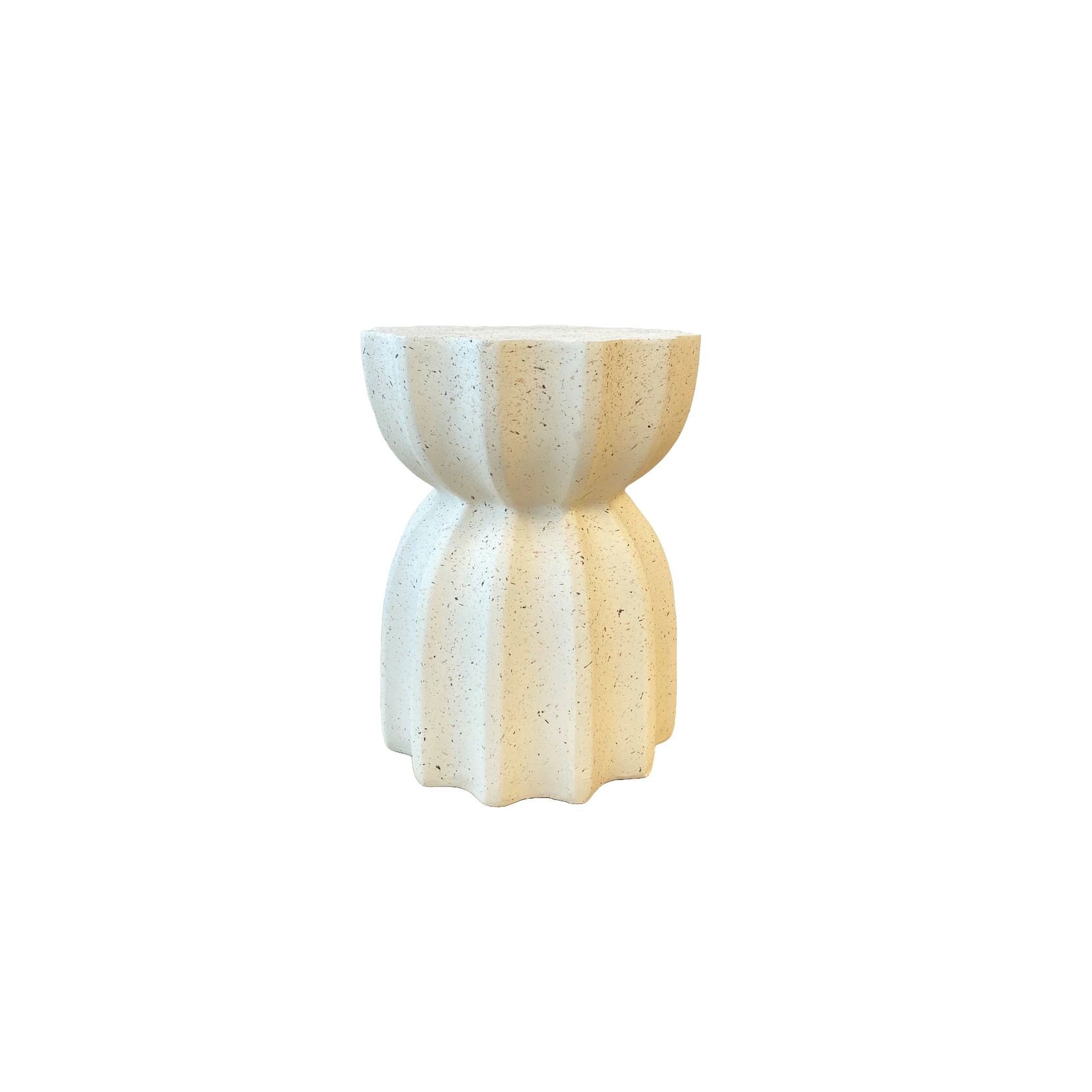 Fluted Side Table- Fleck White gallery detail image