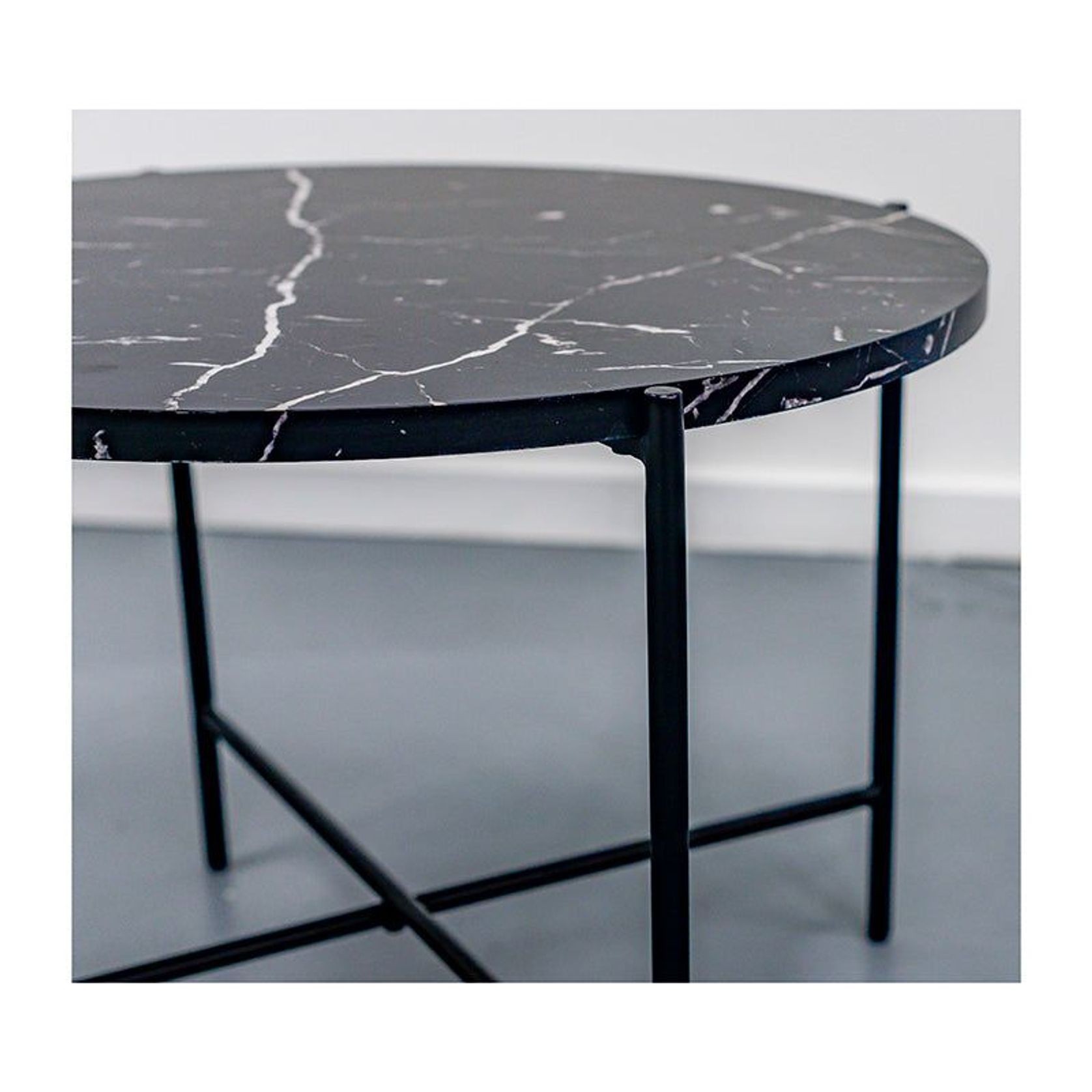 JADEN Side Table Large 60cm - Black & White gallery detail image